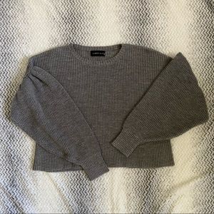 cropped grey sweater